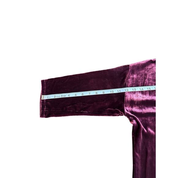 Eileen Fisher Purple Velvet Witchy Whimsigoth Dark Romantic Silk Dress Size M - Picture 11 of 12